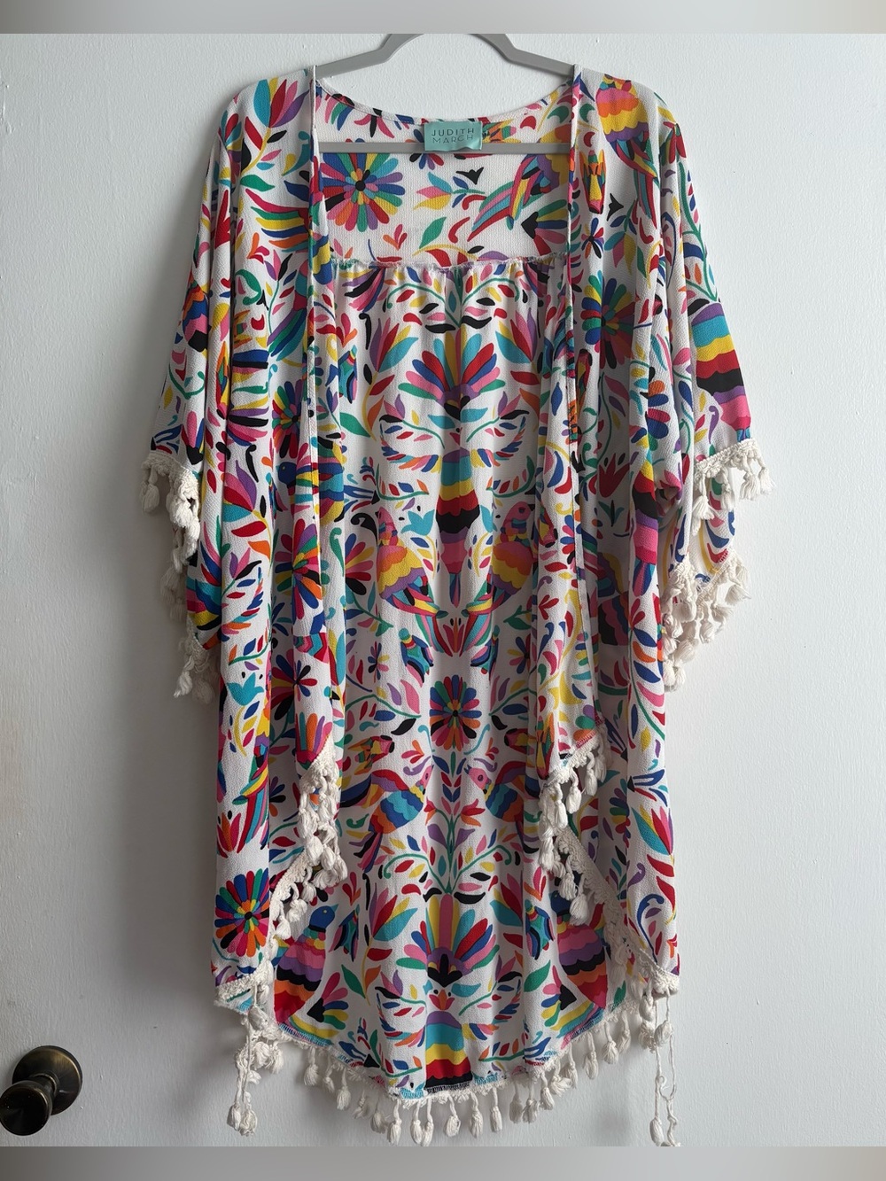 Judith March Women’s Boho Kimono Colorful Geometric Birds Flowers size M